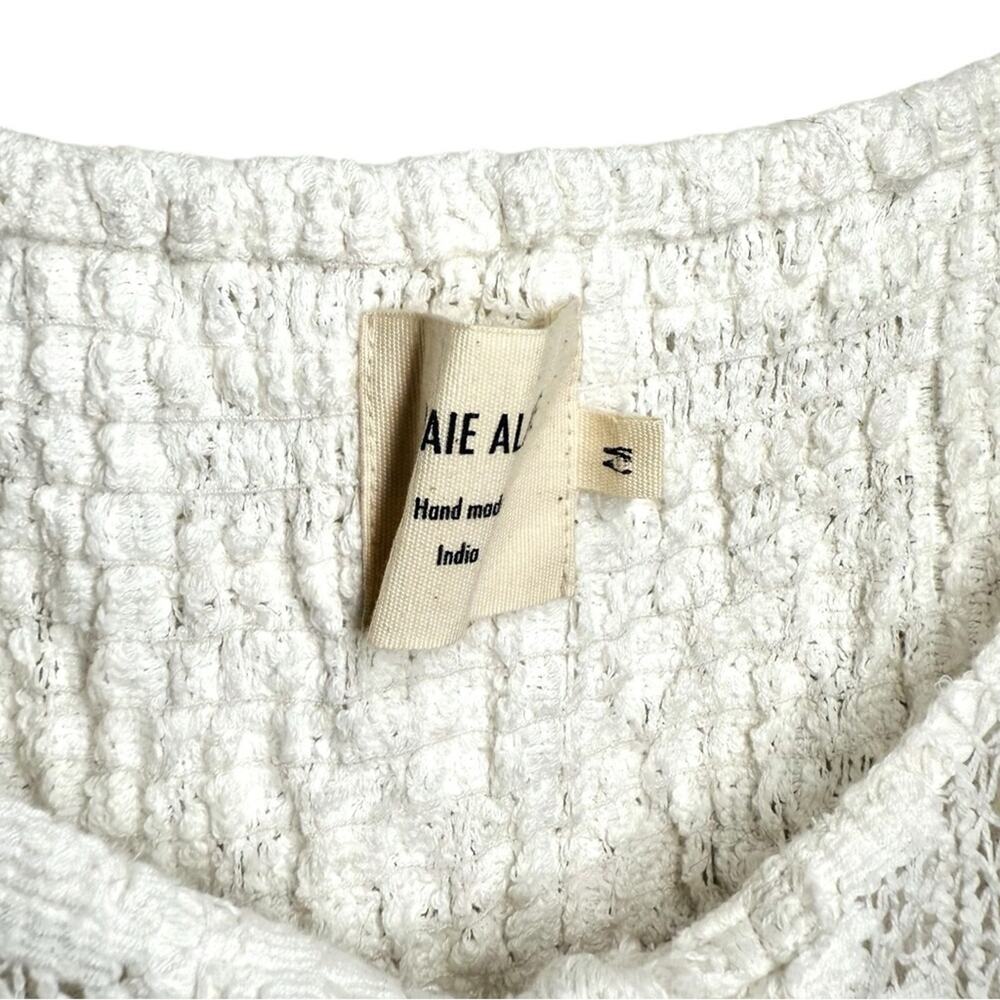 Ajaie Alaie Cream White Crochet Lace Tie Front Candor Dress - Medium - Picture 7 of 12